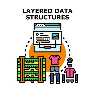 Layering information with structured data concepts 库存插图