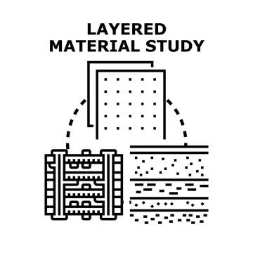 Layering materials abstract study development process Stock Illustration