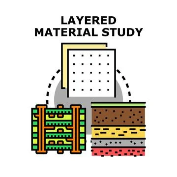 Layering materials abstract study development process Stock Illustration