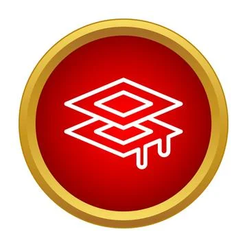 Layering process production manufacturing icon on red circle Stock Illustration