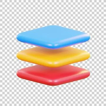 Layers 3D Illustrations, 3D rendering Stock Illustration