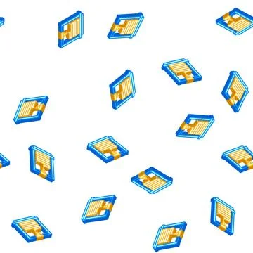 Layers of 3d printing isometric icon seamless pattern Stock Illustration