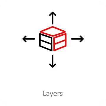 Layers and Big data icon concept Stockillustratie