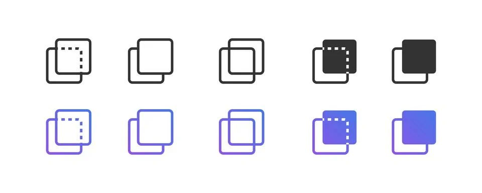 Layers and copy icon. Stack paper symbol. Flat vector isolated illustration.. Stockillustratie