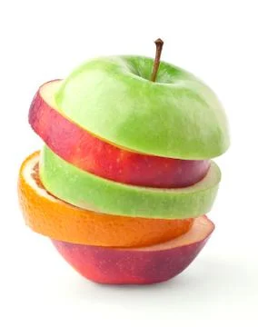 Layers of apples and oranges Stock Photos