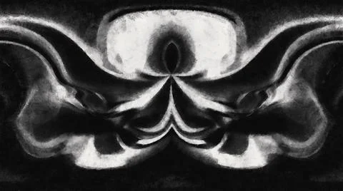 Layers of black and white paint. Fractal art. Monochrome background Stock Illustration
