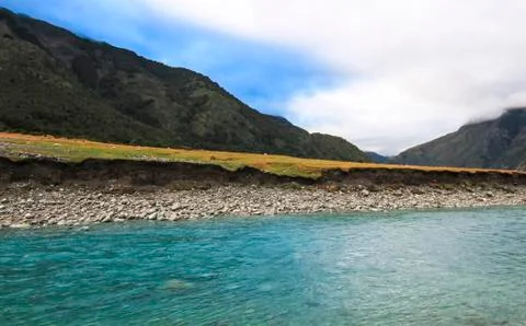 Layers of clouds cast dark shadows on each other in New Zealand Stock-Fotos