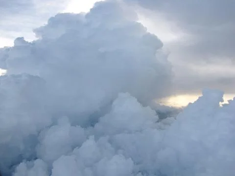 Layers of clouds in the sky ray lights of sunset Stock Photos