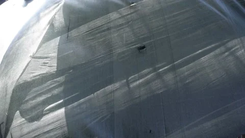 Layers of Dark Fabric Blowing in the Wind Stock Footage 196187152