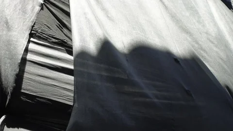 Layers of Dark Fabric Blowing in the Wind Video stock 196193324