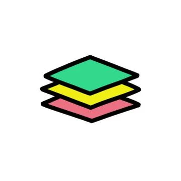 Layers doodle icon, vector color line illustration Stock Illustration
