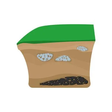 Layers of earth cartoon icon Stock Illustration