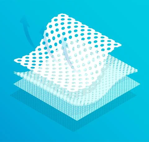 Layers of fabric with cells for air circulation. Breathable for clothing Stock Illustration
