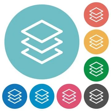 Layers flat icons Stock Illustration