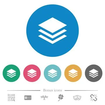 Layers flat round icons Stockillustratie