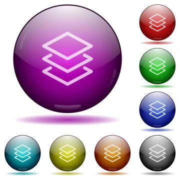 Layers glass sphere buttons Stock Illustration