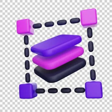 Layers icon 3D Stock Illustration