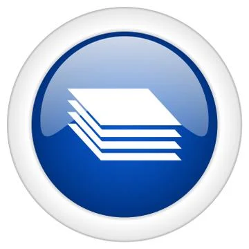 Layers icon, circle blue glossy internet button, web and mobile app illustrat Stock Illustration