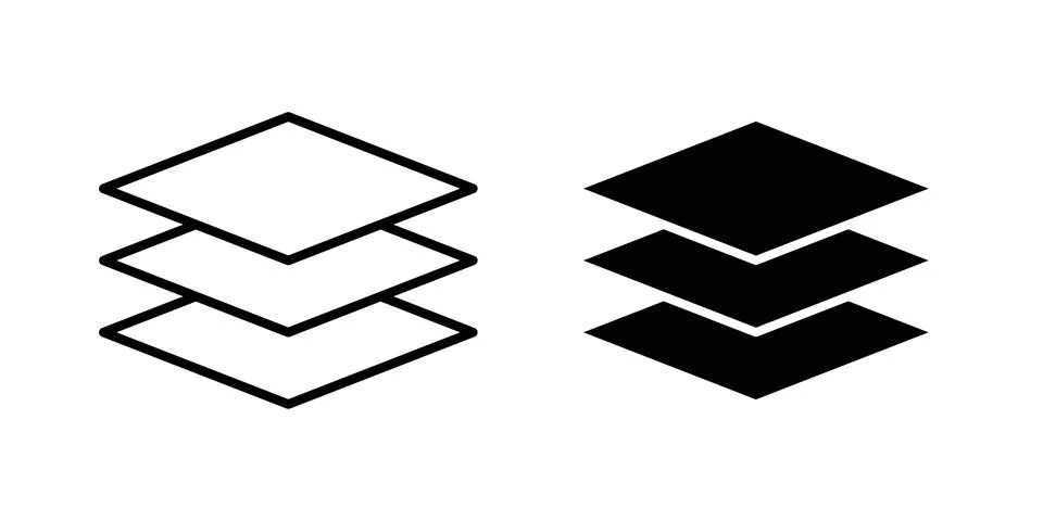 Layers icon concept logo design collection Stock Illustration