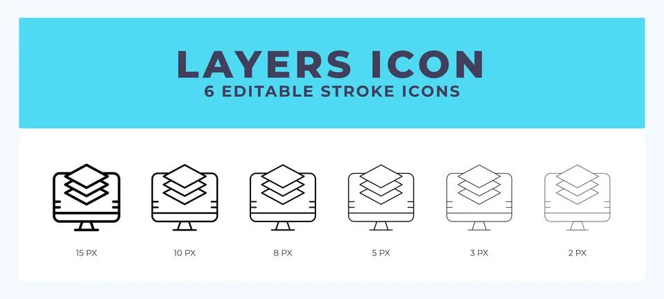 Layers icon. Editable stroke line icon vector illustration. Stock Illustration