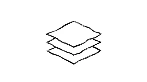 Layers icon in hand draw style. Motion graphics Stock Footage 151558332