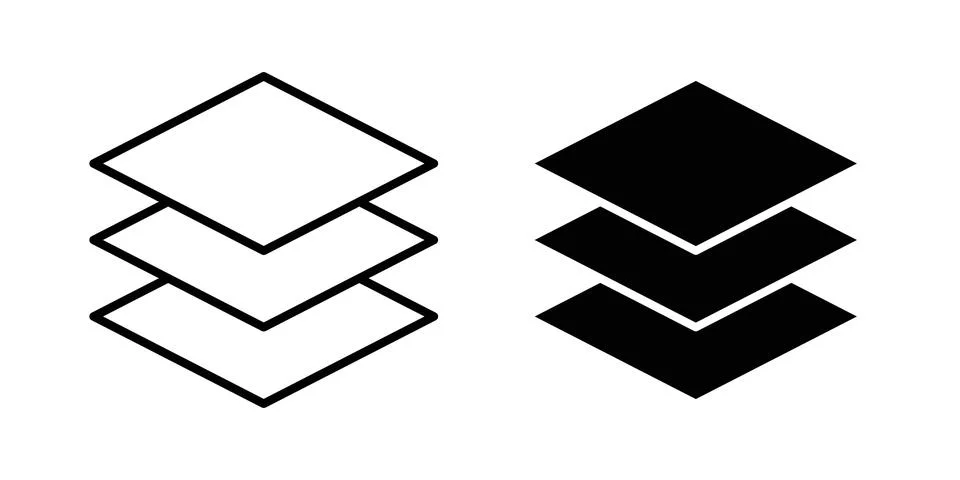 Layers icon illustration. Pixel perfect vector graphics イラスト素材
