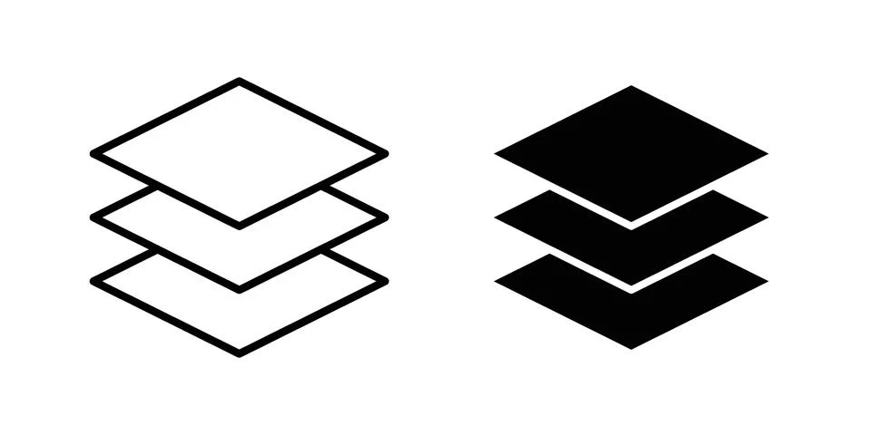 Layers icon illustration vector, icon set for apps Stock Illustration