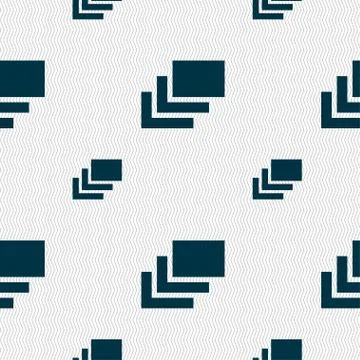 Layers icon sign. Seamless pattern with geometric texture. Vector Illustrazione stock