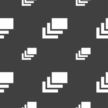 Layers icon sign. Seamless pattern on a gray background. Vector Illustrazione stock
