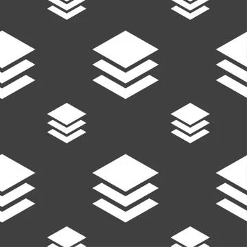 Layers icon sign. Seamless pattern on a gray background. Vector Stock Illustration