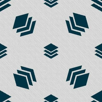 Layers icon sign. Seamless pattern with geometric texture. Vector Illustrazione stock