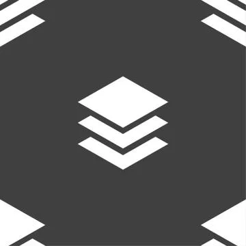 Layers icon sign. Seamless pattern on a gray background. Vector Stockillustratie