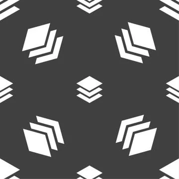 Layers icon sign. Seamless pattern on a gray background. Vector イラスト素材