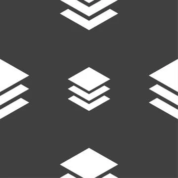 Layers icon sign. Seamless pattern on a gray background. Vector Stockillustratie