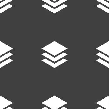 Layers icon sign. Seamless pattern on a gray background. Vector Illustrazione stock