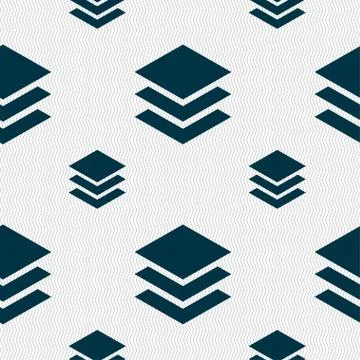 Layers icon sign. Seamless pattern with geometric texture. Stockillustratie