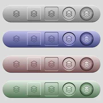 Layers icons on horizontal menu bars Stockillustratie