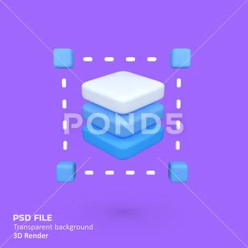 Layers isolated 3d render icon illustration PSD Template