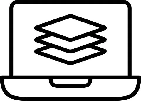 Layers Line Icon Design Illustrazione stock