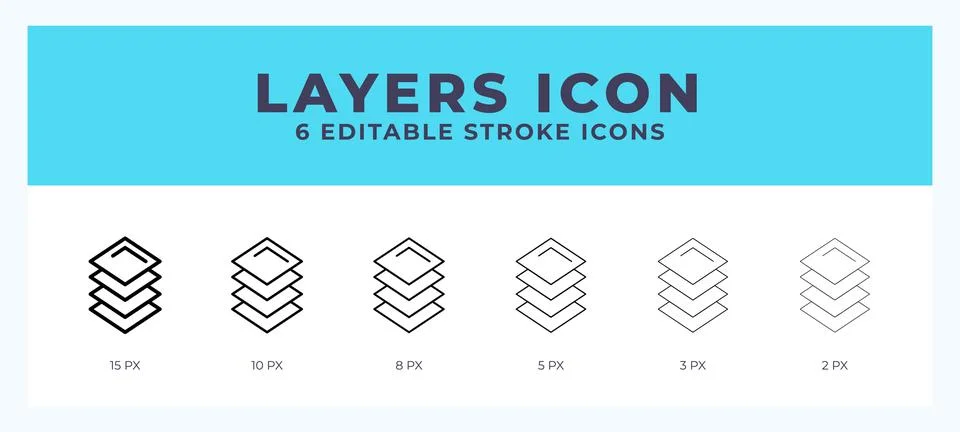Layers line icon. Thin line. Bold line. Vector illustration. Illustrazione stock
