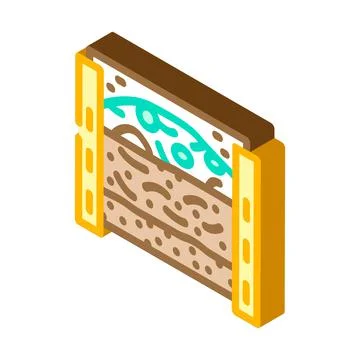 Layers of material in composter isometric icon vector illustration Stock Illustration