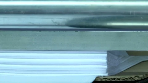 Layers of material in the production of textiles Stock Footage 71042352