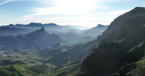 Layers of Mountains on Gran Canaria Stockbeeldmateriaal 235866430