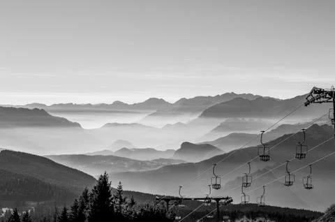 Layers of mountains one Stock Photos
