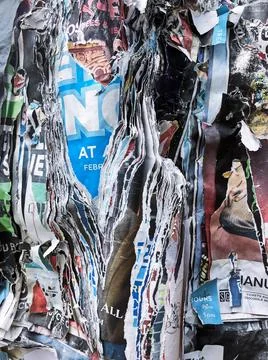 Layers of Old Event Posters Stock-Fotos