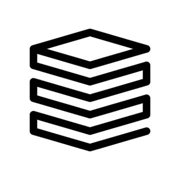Layers or stack of papers icon. Outline modern design element. Simple black flat Illustrazione stock