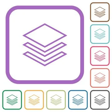 Layers outline simple icons Illustrazione stock