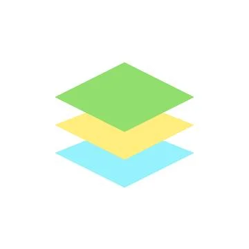 Layers panel flat color ui icon Illustrazione stock