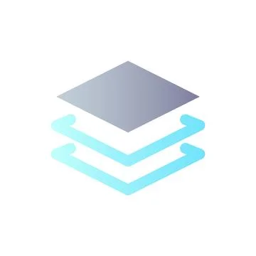 Layers panel flat gradient color ui icon Illustrazione stock