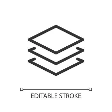 Layers panel pixel perfect linear ui icon 스톡 일러스트